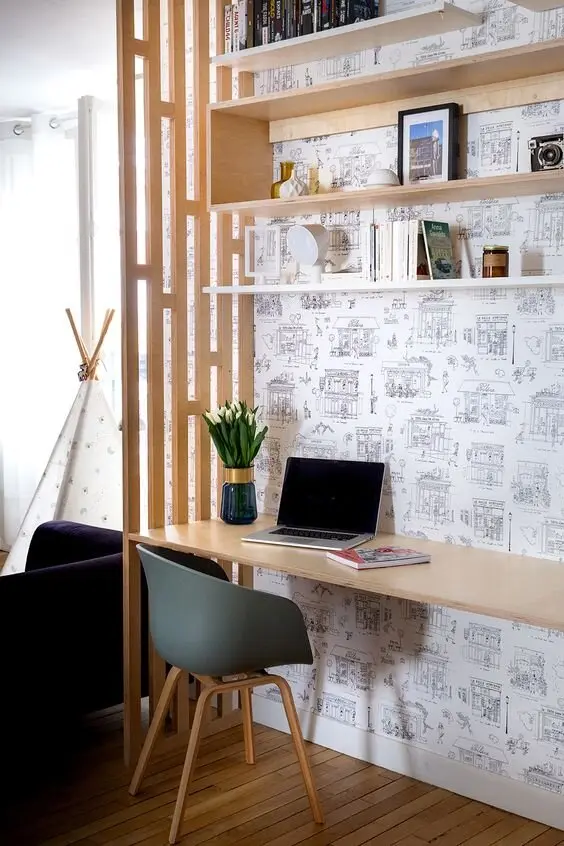 modern chic hallway home office