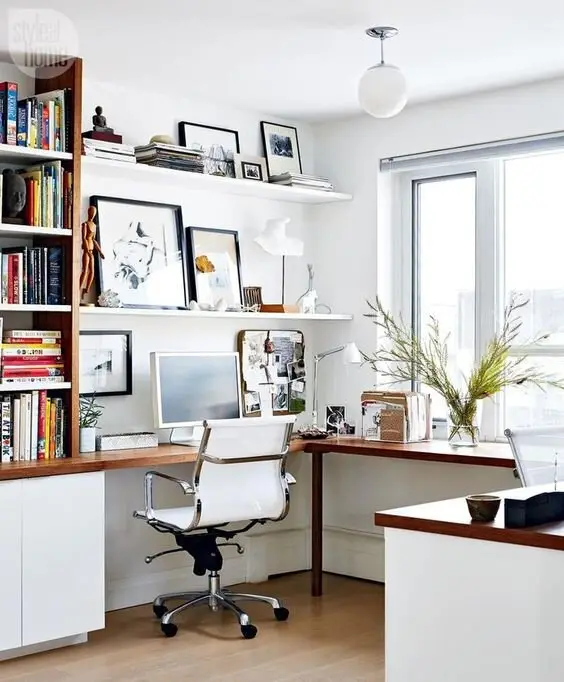classic white home office
