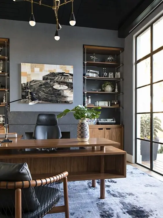 elegant grey home office