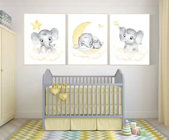 yellow elephant nursery