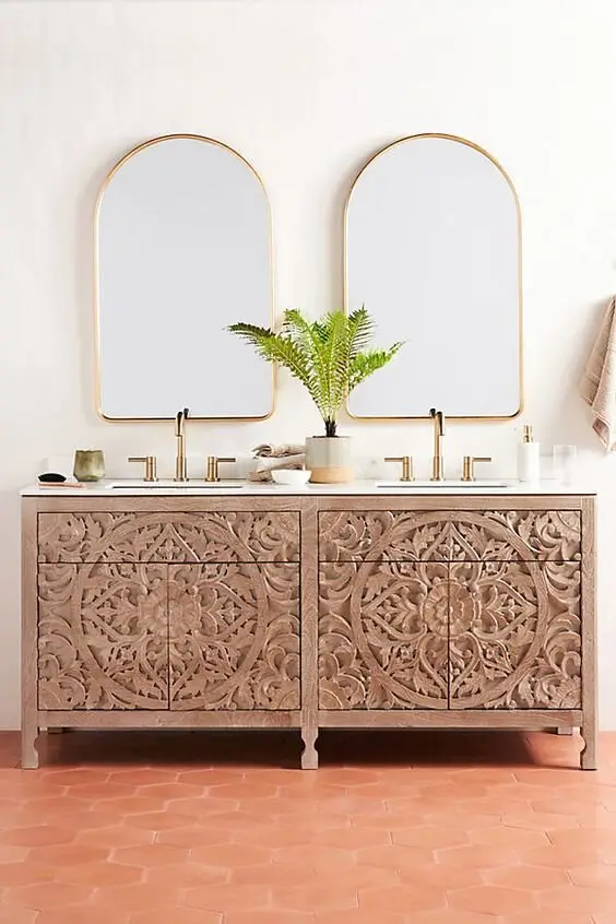 handcarved vanity