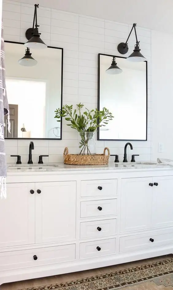white bathroom vanity