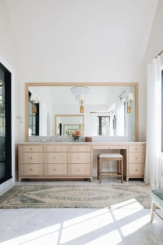 bathroom vanity and makeup station