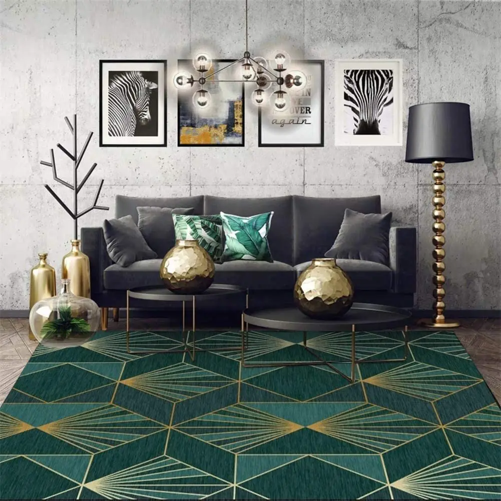 green living room rug