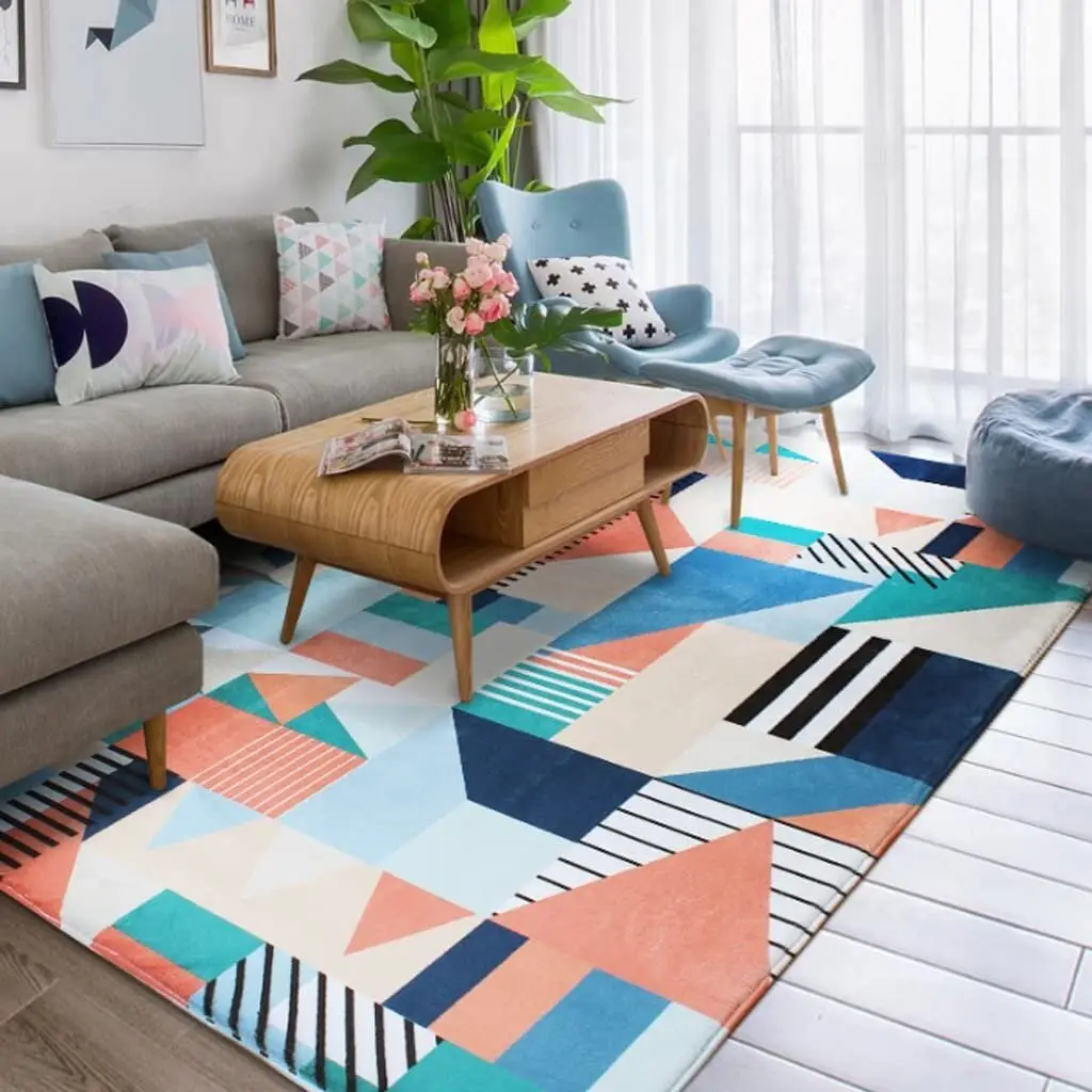 pastel living room rug