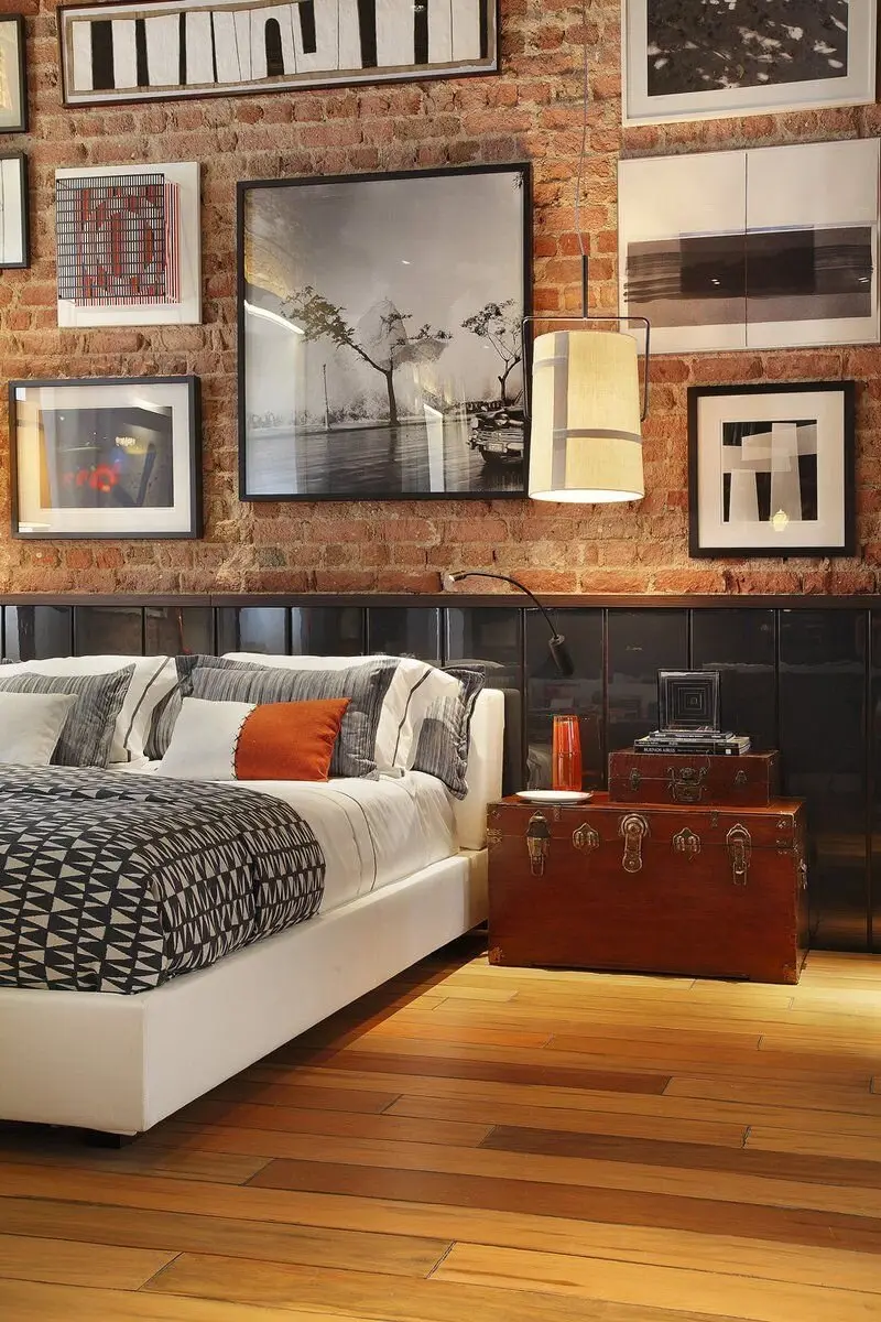 industrial themed bedroom