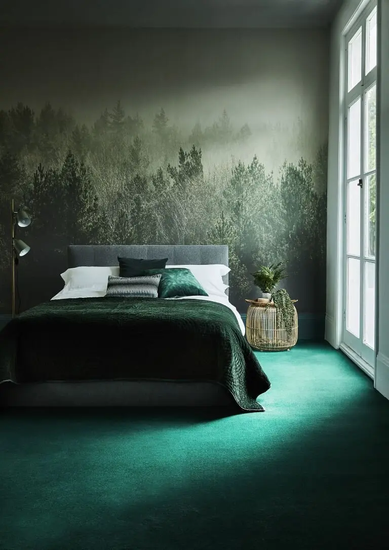 modern green bedroom