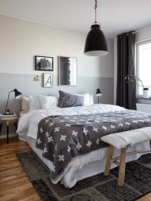 modern grey bedroom