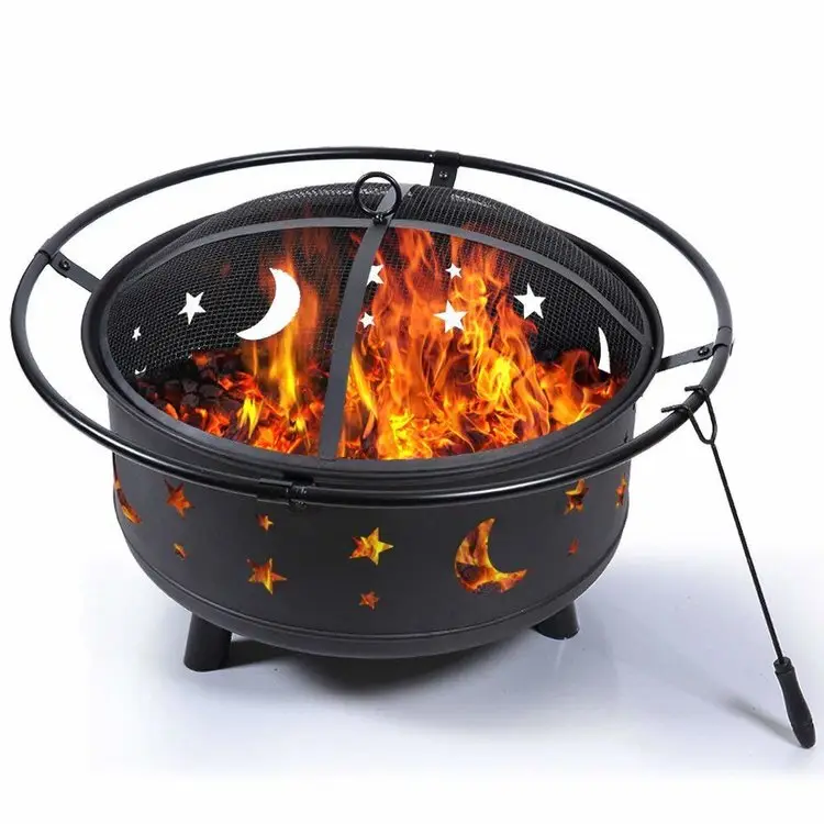 etched metal fire pit