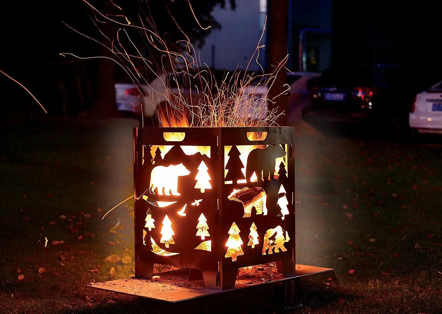 etched metal burning pit