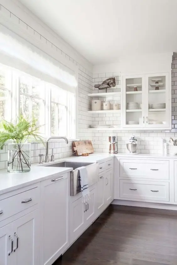 farmhouse white kitchen