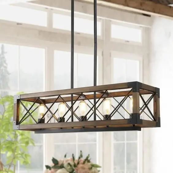 wood chandelier