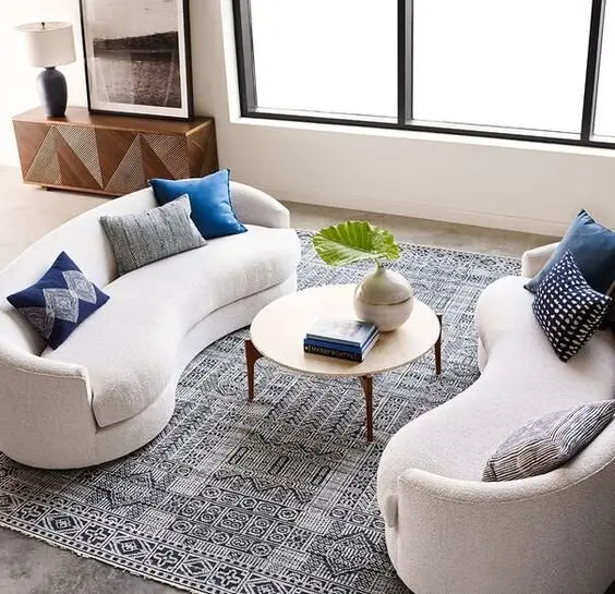 bean shaped living room sofa
