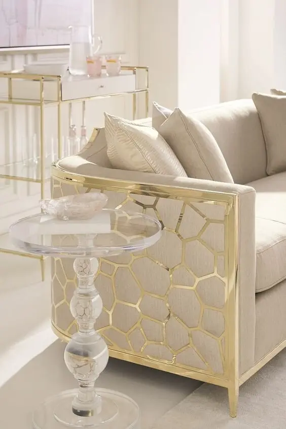 gold framed sofa