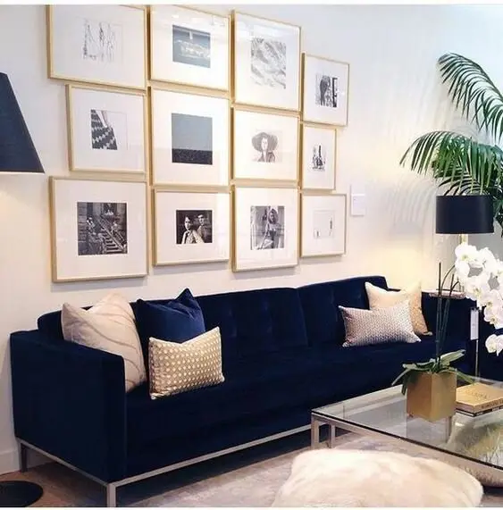 modern blue sofa