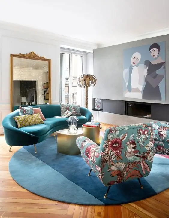 blue living room