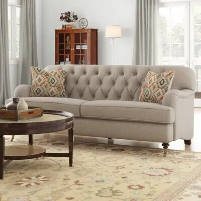 classic tan sofa