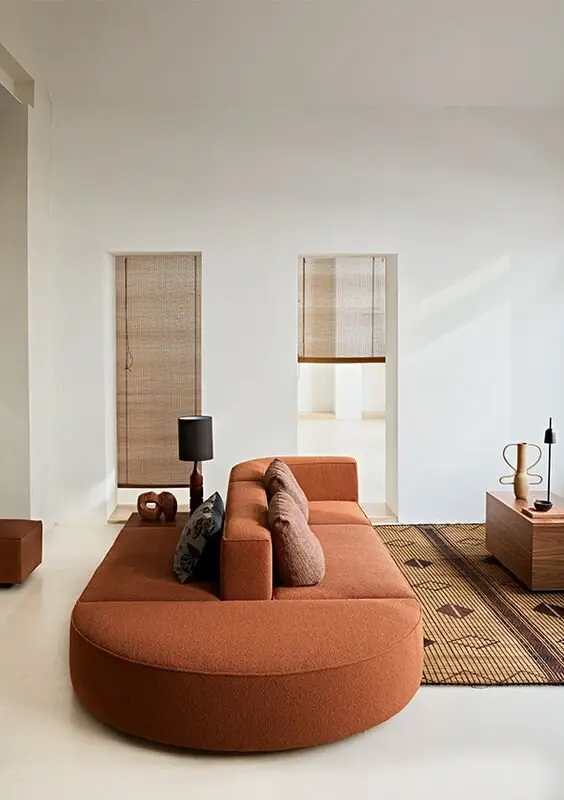 rust back to back sofa