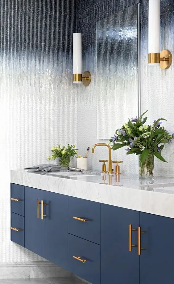 ombre mosaic bathroom tiles