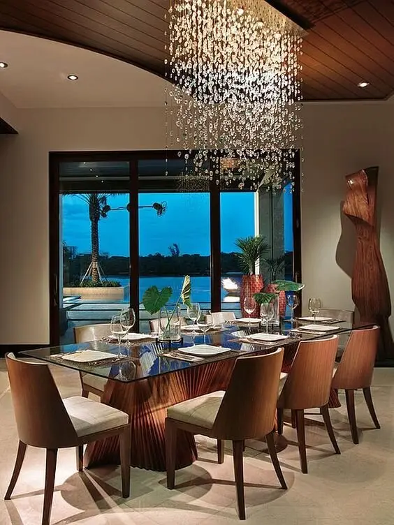 cryatal cascade chandelier