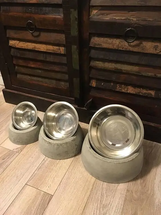 concrete pet bowls
