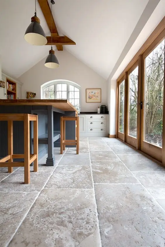 limestone kitchen floor