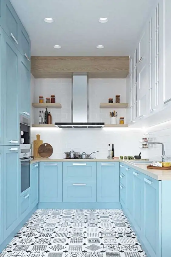 patterned kitchen floor