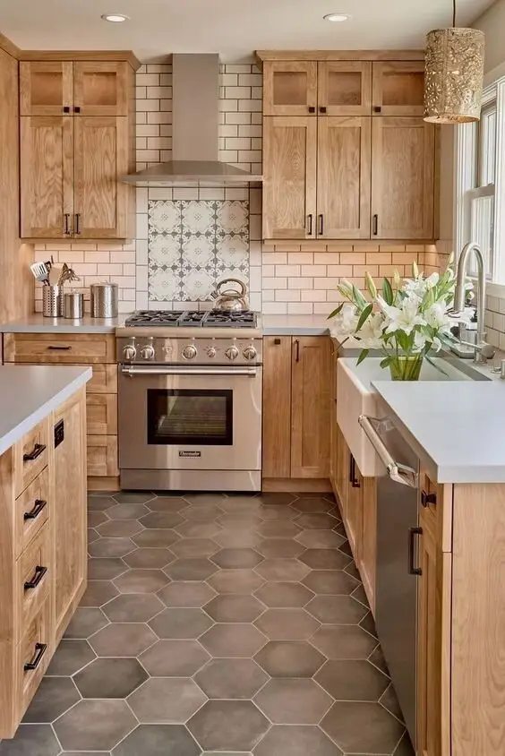 heagonal slate tiles
