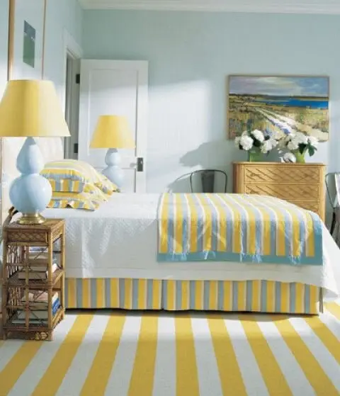 yellow coastal bedroom