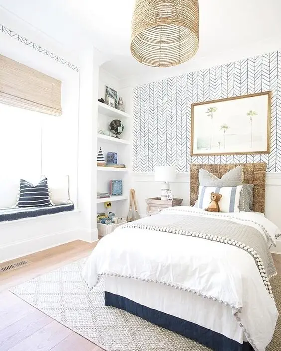 white coastal bedroom