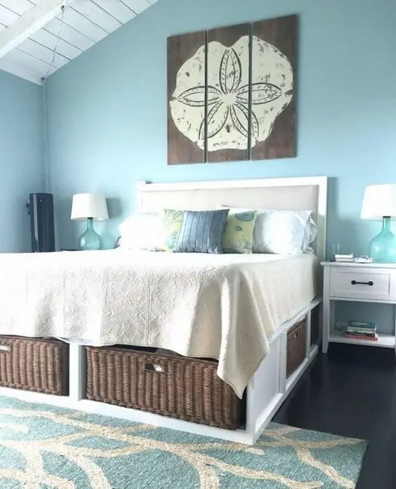 blue coastal bedroom