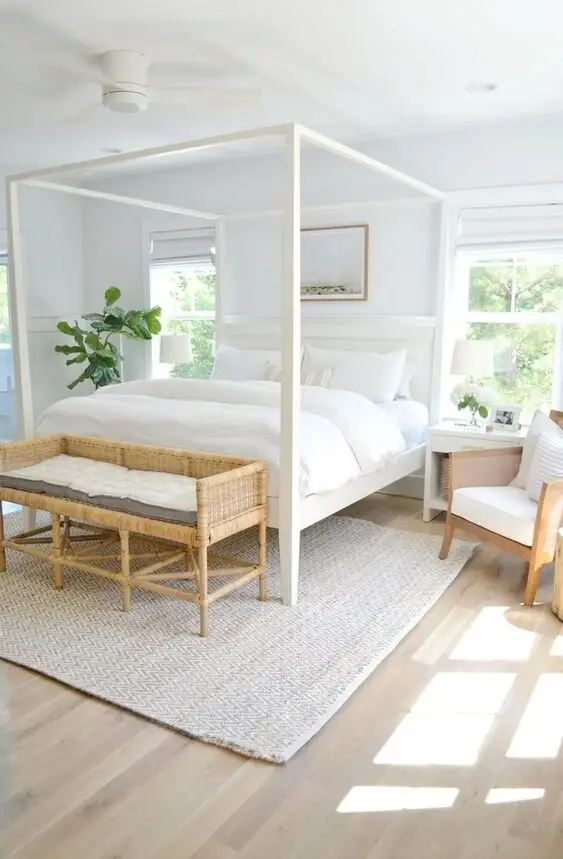white canopy bed