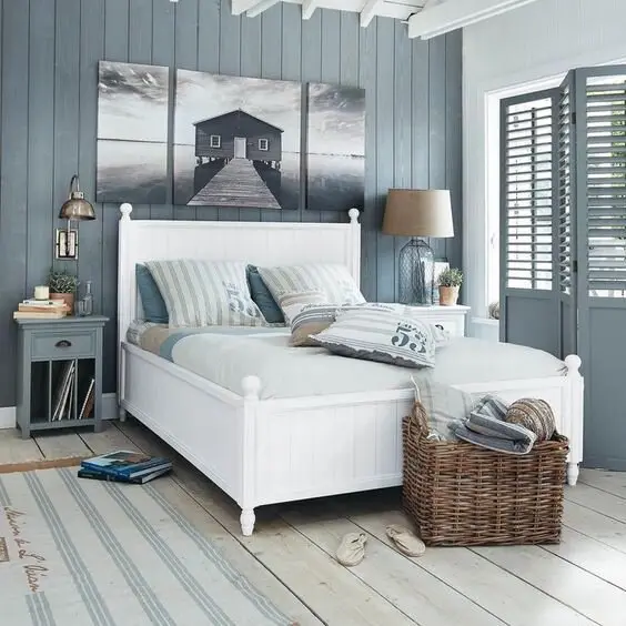 blue coastal bedroom
