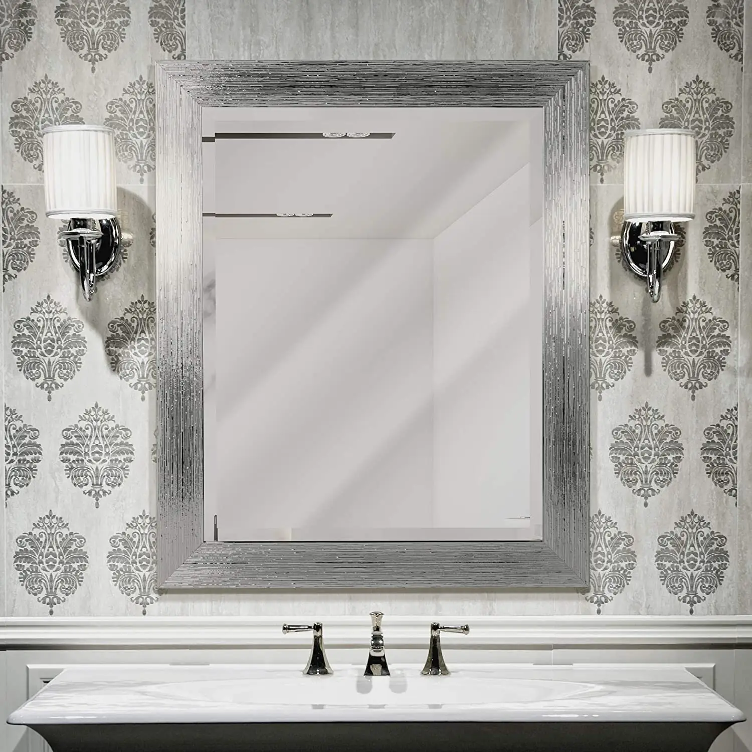 chrome bathroom mirror