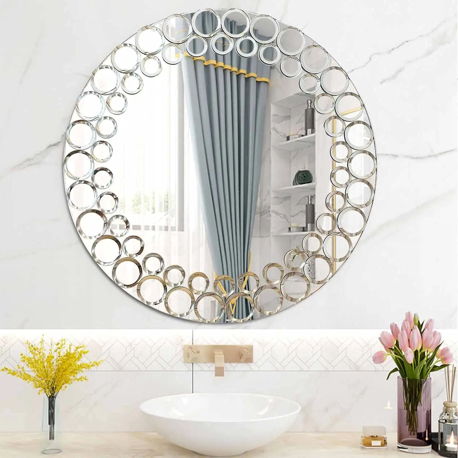 round bathroom mirror