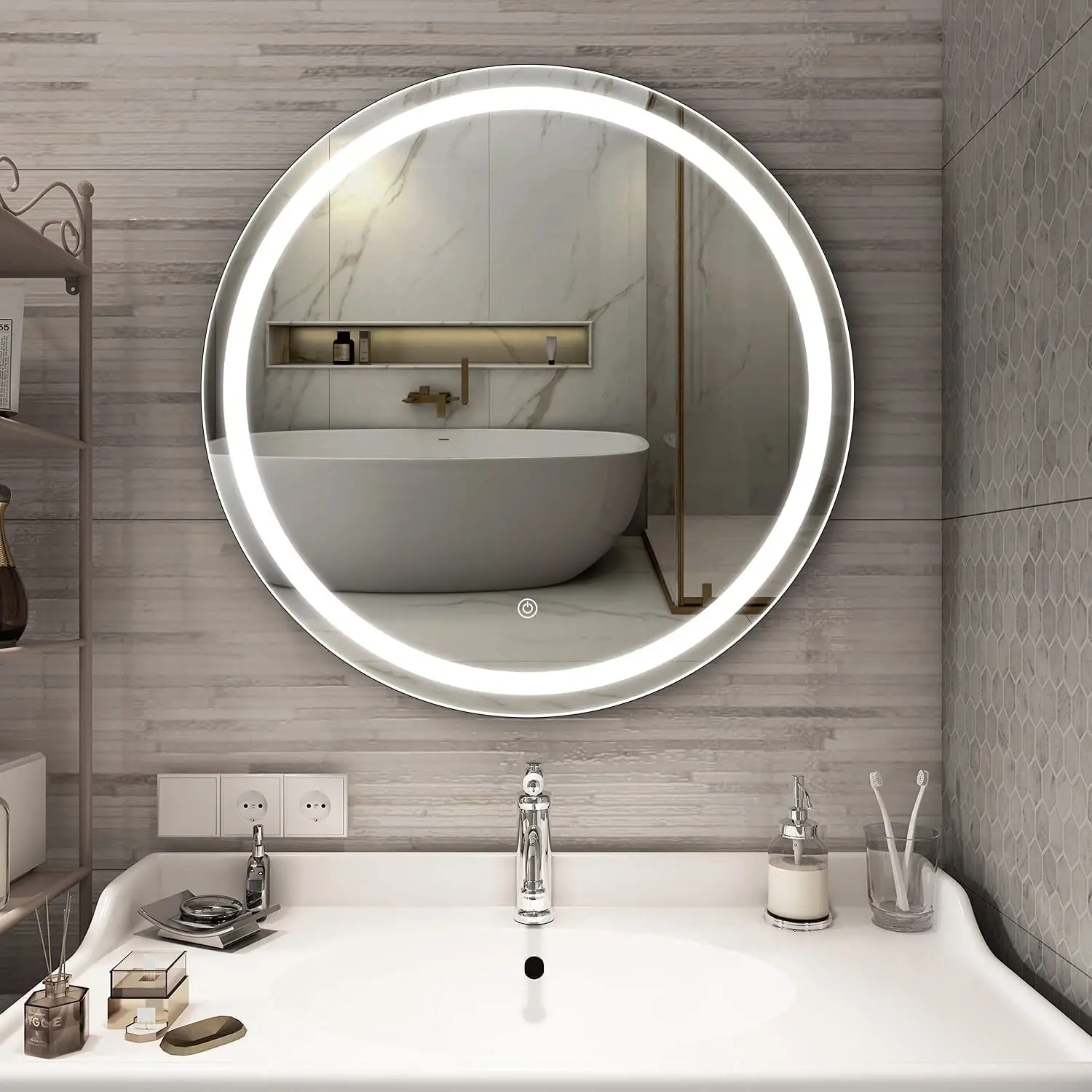 round bathroom mirror
