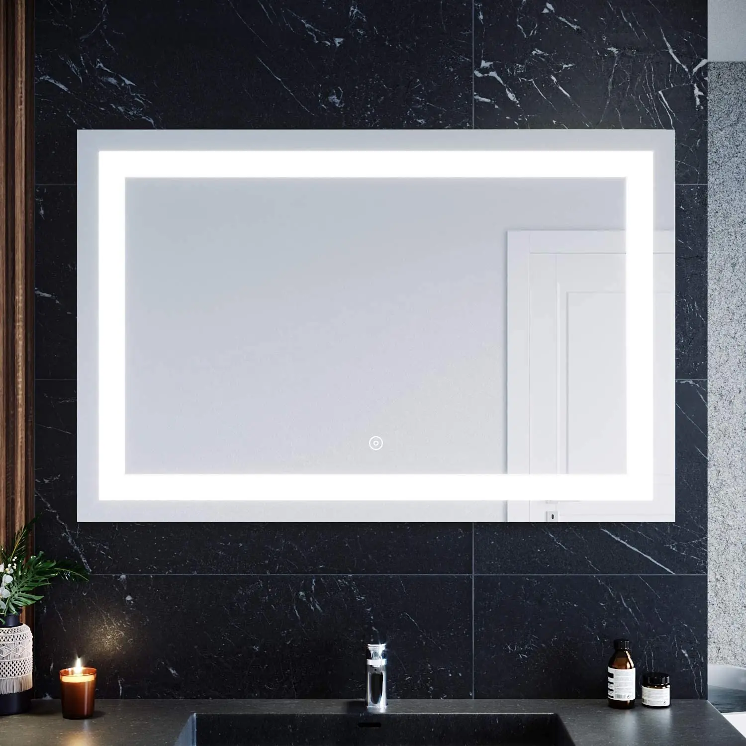 illuminated bathroom mirror